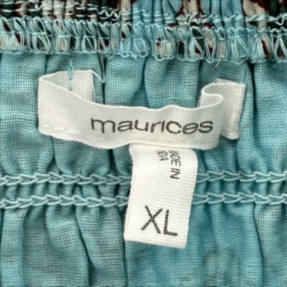 Maurices Medallion Smocked Puff Sleeve Blouse XL - Picture 6 of 10